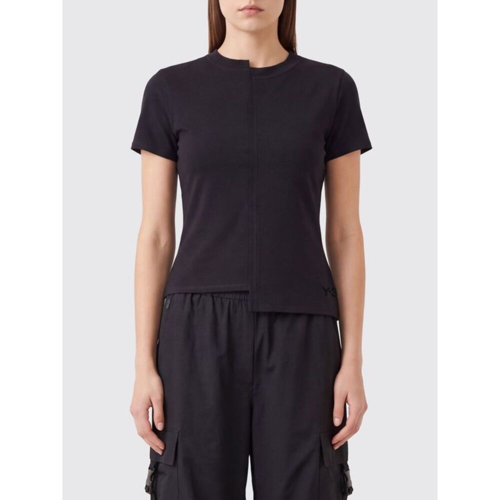 Y-3 Women Y-3 Short-Sleeved Cotton T-Shirt With Asymmetrical Hem
